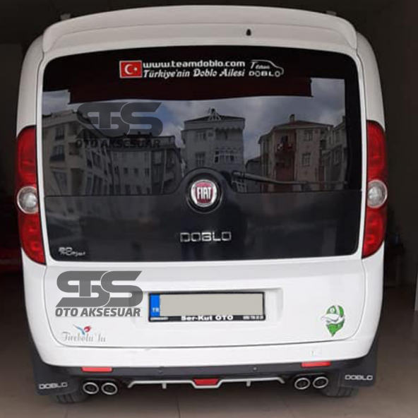 Fiat Doblo D3 D4 Difüzör Arka Tampon Eki 4 Egzoz Çıkışlı Gri - 2