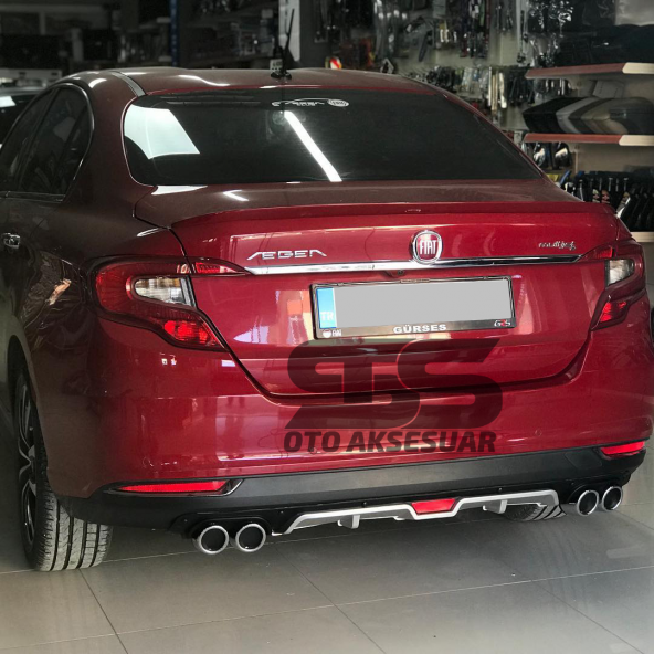 Fiat Egea Difüzör Arka Tampon Eki 4 Egzoz Çıkışlı Gri - 3