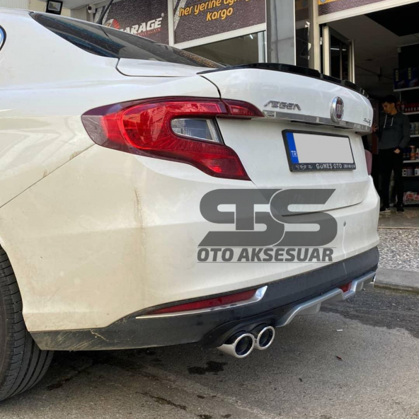 Fiat Egea Difüzör Arka Tampon Eki 4 Egzoz Çıkışlı Gri - 5
