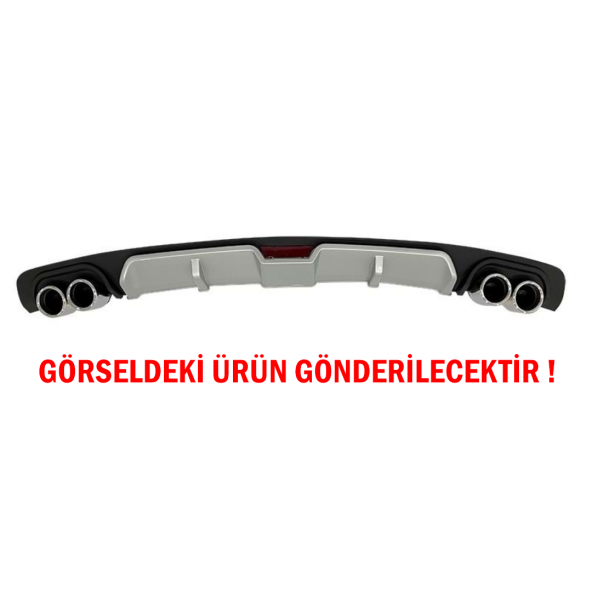 Ford Focus 2 Sedan Difüzör Arka Tampon Eki 4 Egzoz Çıkışlı Gri - 2