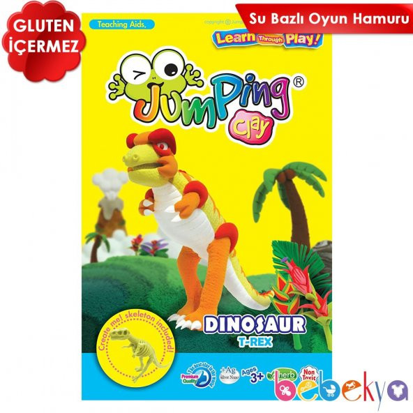 Jumping Clay Kendi Oyuncağını Kendin Yap Modelleme Oyun Hamuru Seti T-Rex