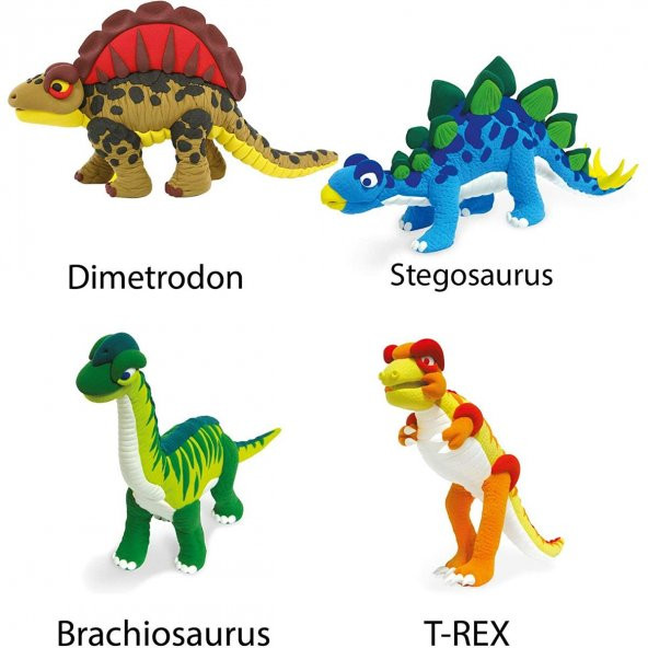 Jumping Clay Kendi Oyuncağını Kendin Yap Modelleme Oyun Hamuru Seti T-Rex - 4