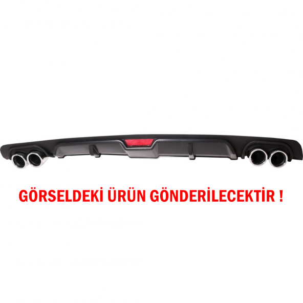 Renault Megane 2 Sedan Difüzör Arka Tampon Eki 4 Egzoz Çıkışlı Siyah - 3