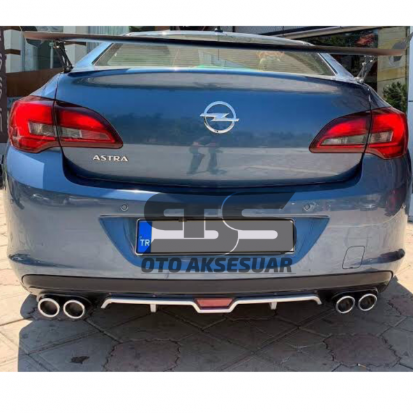 Opel Astra J Difüzör Arka Tampon Eki 4 Egzoz Çıkışlı Gri - Resim 3