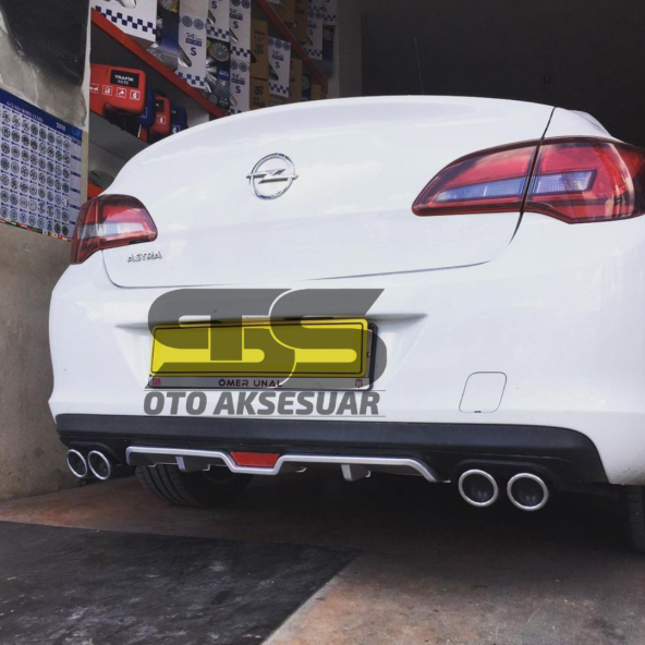 Opel Astra J Difüzör Arka Tampon Eki 4 Egzoz Çıkışlı Gri - Resim 4