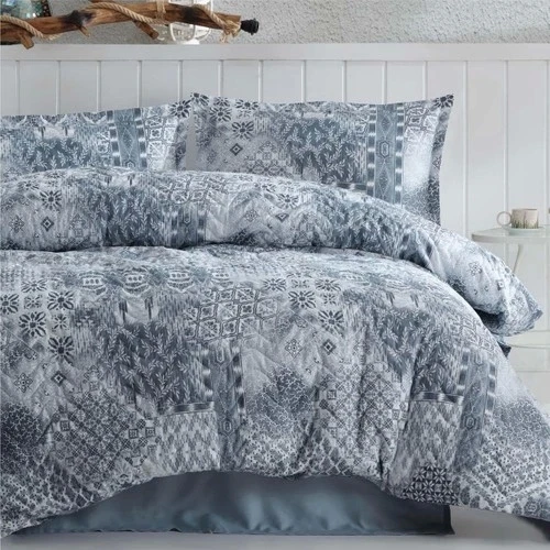 Clasy Ranforce Çift Kişilik Dört Mevsim Set Pava V1 Lacivert - 3