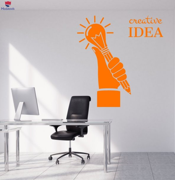 Ofis, Çalışma Odası Duvar Sticker Yaratıcı Fikir Ampul Ev Ofis Dekor Logo Çıkartmaları