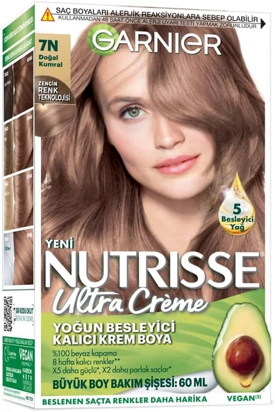 Garnier Nutrisse Yoğun Besleyici Kalıcı Krem Saç Boyası 7N Doğal Kumral