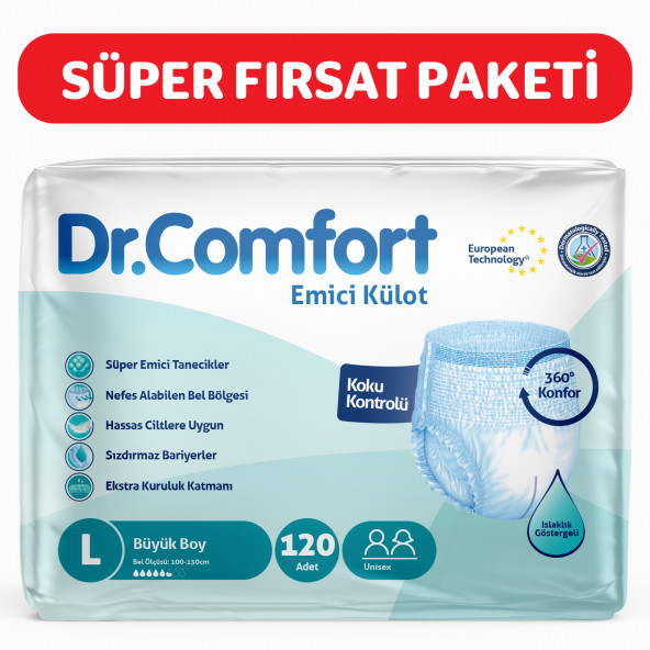 Dr. Comfort Dr.comfort Emici Külot Hasta Bezi Large Beden - 4 Paket - (120 Adet) - 3
