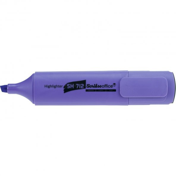 Scrikss Office Sh712 Fosforlu Kalem - Mor (12 Adet)
