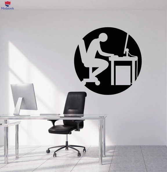Ofis, Çalışma Odası Duvar Sticker Karikatür Ofis Tarzı İşçi Çıkartmaları
