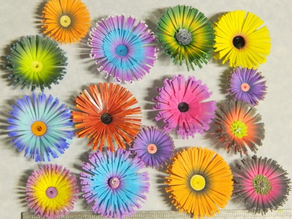 Mavi - Sarı / Kırmızı - Sarı Renk Geçişli Quilling Kağıdı - Resim 2