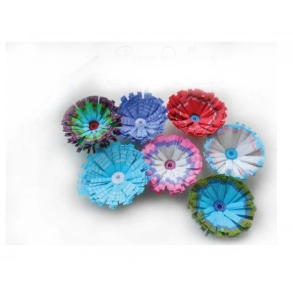 Mavi - Beyaz / Lacivert - Beyaz Renk Geçişli, Çizgili Quilling Kağıdı - 4