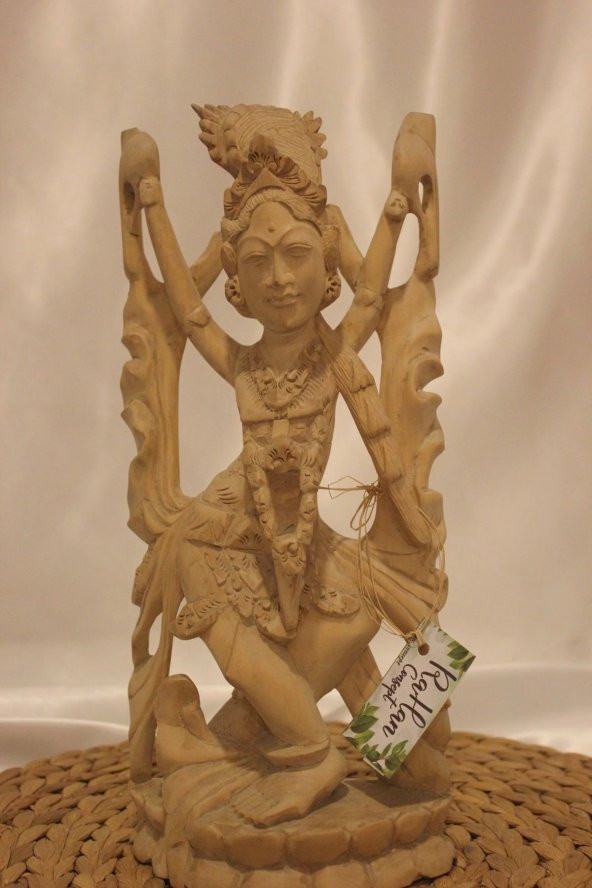 Şiva Shiva Hint Bereket Tanrısı El İşi Ahşap Biblo Feng Shui - Resim 7