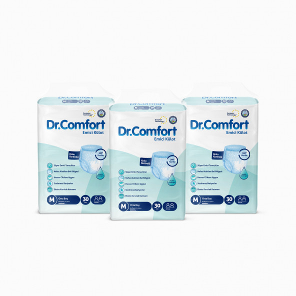 Dr.Comfort Yetişkin Emici Külot  Medıum30Lu 3 Paket 90 Adet - 3
