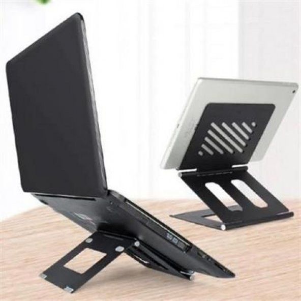 Ayarlanabilir Metal Dizüstü Destek Tabanı Katlanabilir Taşınabilir Laptop Sehpası Standı - 2