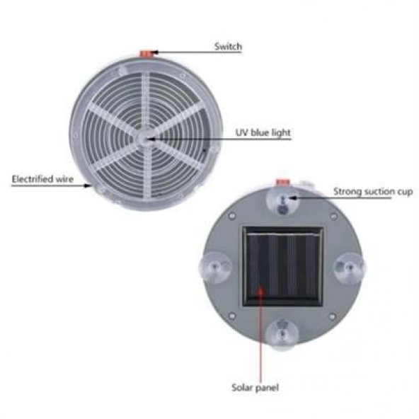 Güneş Enerjili Solar Vantuzlu Sinek Kıran Sivrisinek Kovucu Cihaz - 7