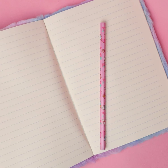 Kawai  Sanrio  Kuromi  Peluş  Squishy Defter Çizgili  Kalem Hediyeli - 2