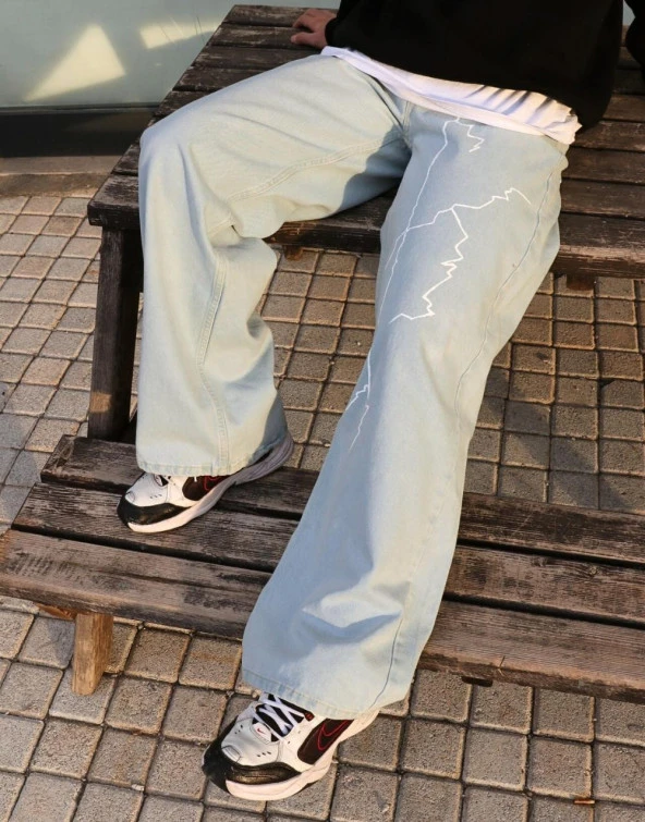 Premium Lightning Ice Baggy Kot Pantolon