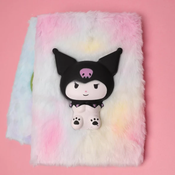 Kawai  Sanrio  Kuromi  Peluş  Squishy Defter Çizgili  Kalem Hediyeli