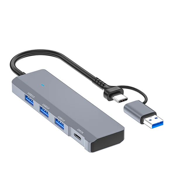 Universal ADS-309D 4 Portlu USB+Type-C USB 3.0 Çoklayıcı Data HUB Adaptör