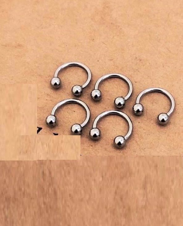 8 MM 5 li Set Septum Smiley Piercing (316 L Çeliktir) - 3