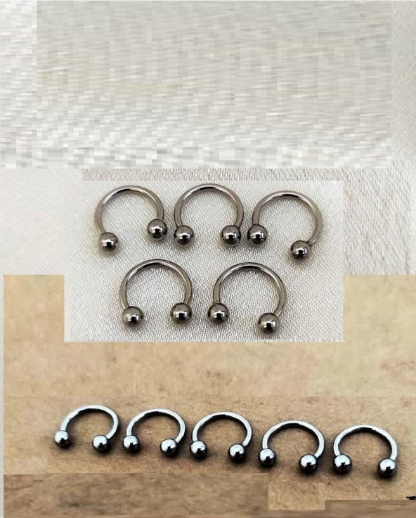8 MM 5 li Set Septum Smiley Piercing (316 L Çeliktir) - 4