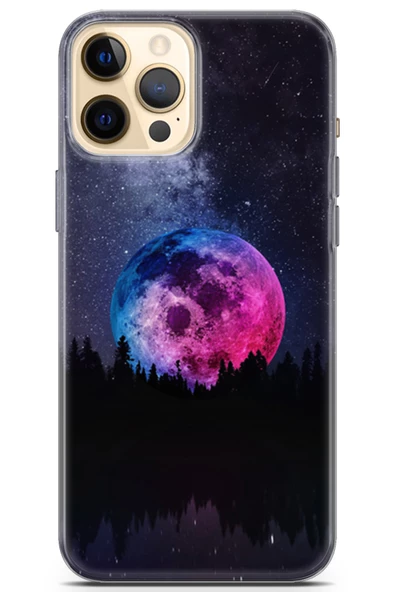Apple iPhone 12 Pro Kılıf Seri Moon 20 Rainbow Ay Renkli Kılıf Gökkuşağı - 1