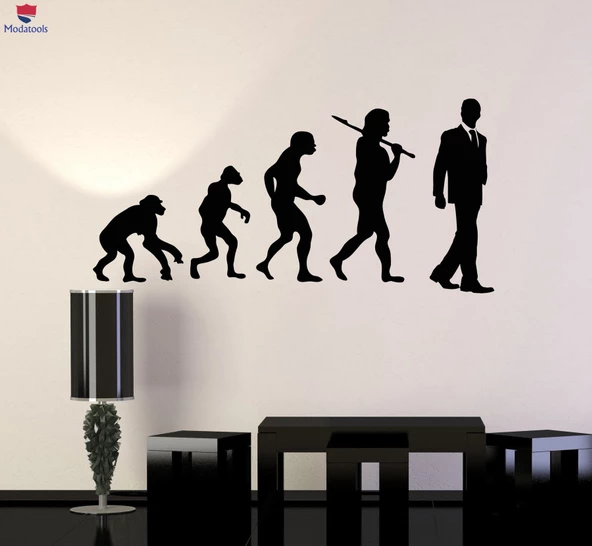 Ofis, Çalışma Odası Duvar Sticker Evrim Ofis Çalışanı Sanat Dekorasyon Çıkartmaları Benzersiz Hediyelik