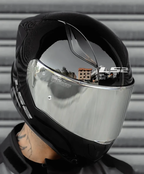 Ls2 Rapıd 2 Race Parlak Siyah Full Face Motosiklet Kaskı Gri Camlı - 4