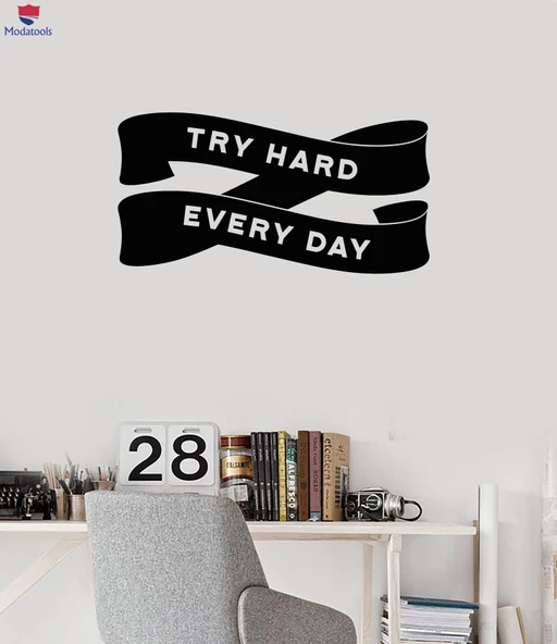 Ofis, Çalışma Odası Duvar Sticker Motivasyon Cümlesi İlham Alıntı Çalışma Sert Çıkartmalar