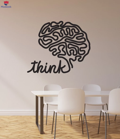 Ofis, Çalışma Odası Duvar Sticker Think Brain Ev Ofis Odası Okul Laboratuvarı İlham Sanat Çıkartmaları