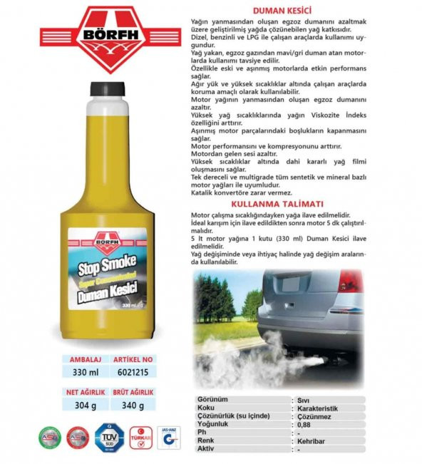 Börf Egzoz Duman Kesici 330 Ml - 6021215 - 4