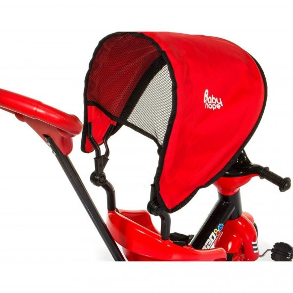 Babyhope Bobo Speed Tenteli Bisiklet Kırmızı 03012110, Tenteli 3 Tekerlekli Çocuk Bisikleti - 3