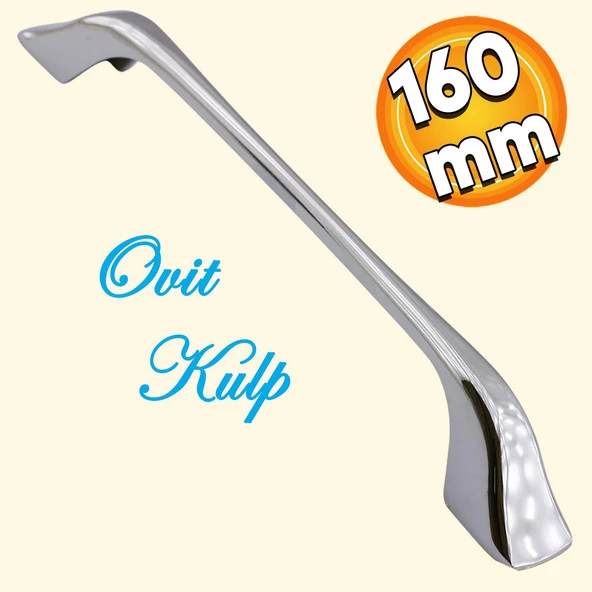 Ovit Mobilya Mutfak Dolabı Çekmece Dolap Kapak Kulpu Düz Metal Kulp Kulbu Kulpu 160 Mm Krom ürün görseli