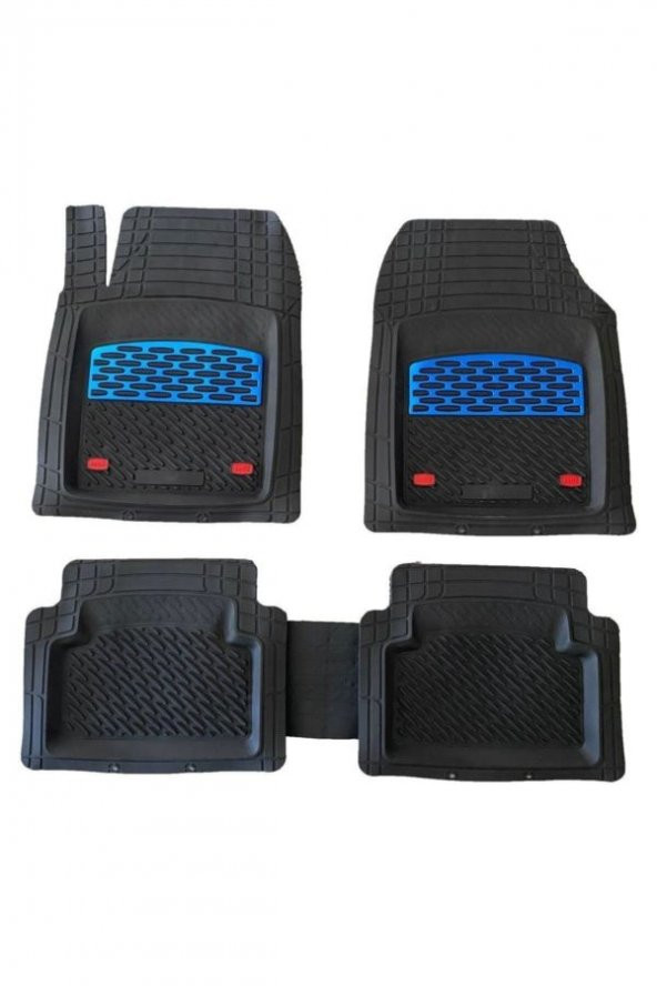 Hyundai Getz Uyumlu Universal Derin Havuzlu Paspas Krom Mavi - 1