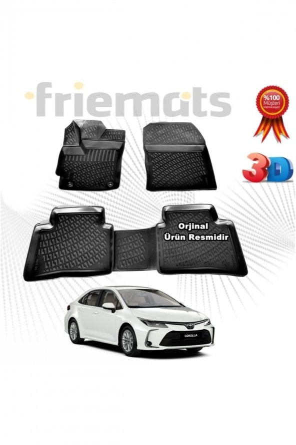 Toyota Corolla Sd 3d Havuzlu Paspas 2019 Sonrası Siyah 4 Parça