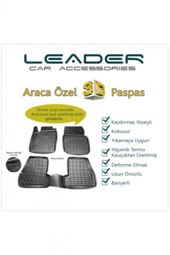 Dacia Duster Paspas 3d Uyumlu Araca Özel Yerli Üretim - 4