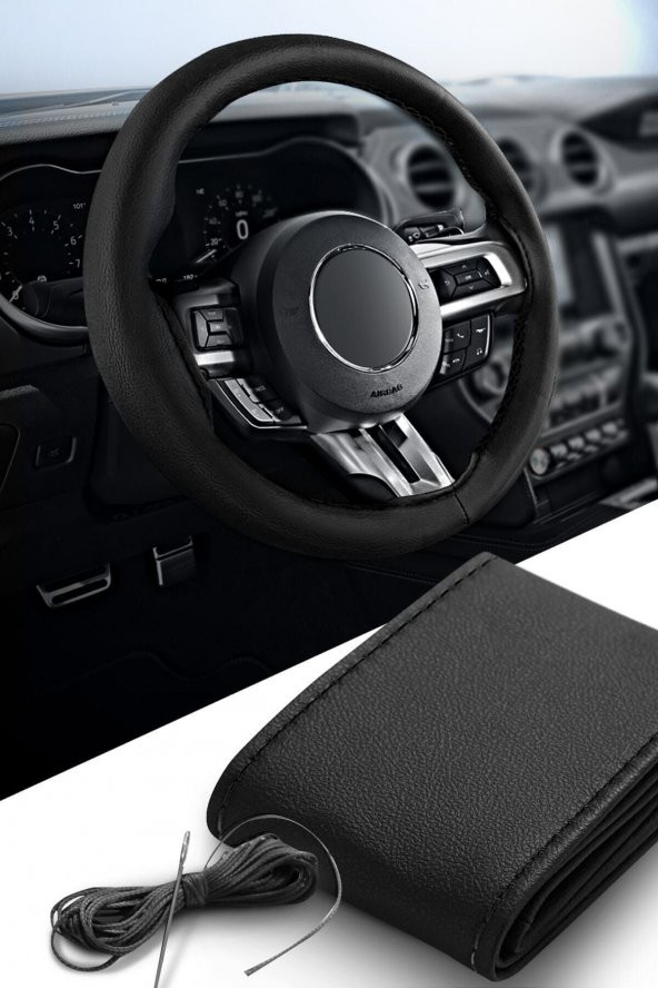 Dacia Dokker Uyumlu Siyah Dikme Direksiyon Kılıfı