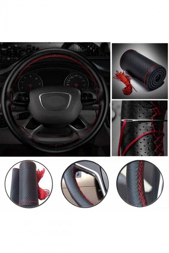 Hyundai I20 2010-2014 Kırmızı Dikme Direksiyon Kılıfı Uyumlu - 3