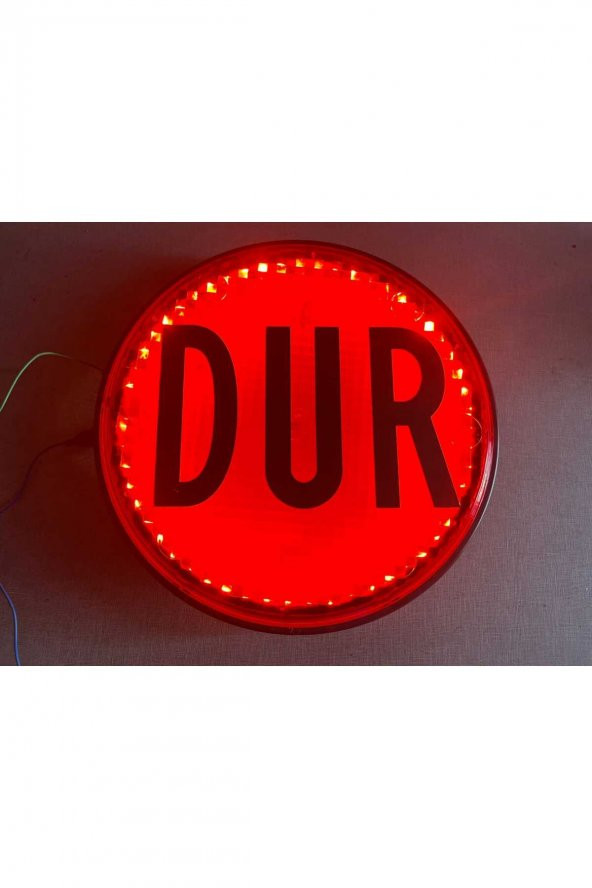 DUR LEVHASI YUVARLAK LEDLİ SERVİS ARAÇLARINA YÖNETMELİĞE UYGUN IŞIKLI DUR TABELASI - 2