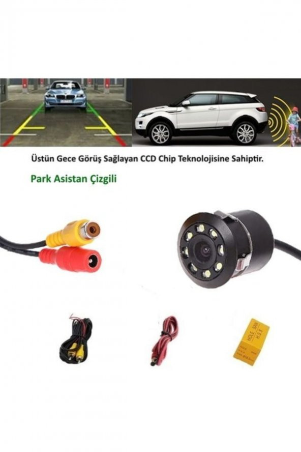 Oto Mini Geri Görüş Kamerası Renkli Gece Görüşlü 18.5 mm