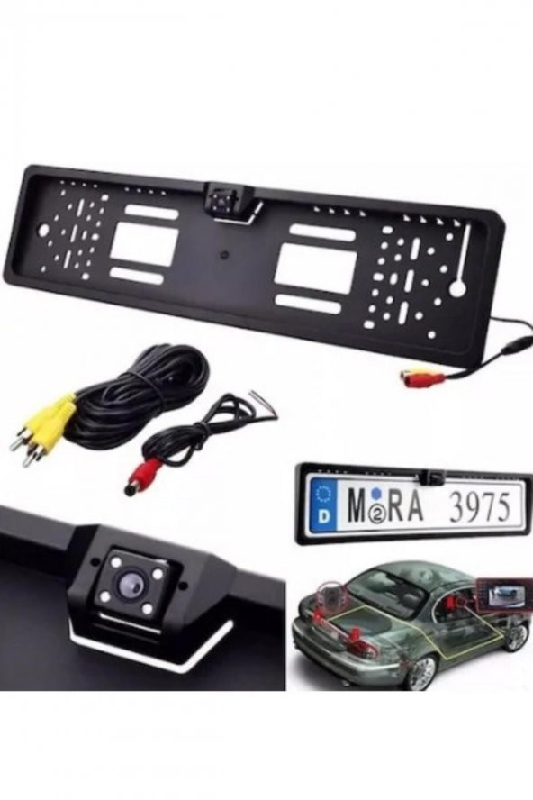 Geri Görüş Kamerası Plakalık Gece Görüş 4 Ledli Klavuz Çizgili 47905 - 2