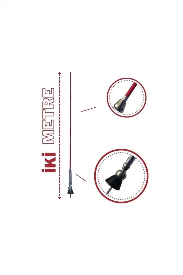 Kırmızı Trabzon Yaylı Anten Magnum Anten 2 Metre Anten - 3