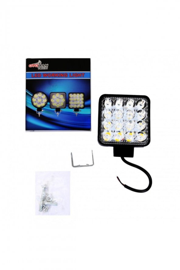 Oto Çalışma Lambası Kare 16 Led 48 W Tech - 2