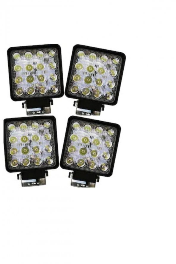 16 Led Kare Off Road Sis Lambası 4 Lü 11 Cm