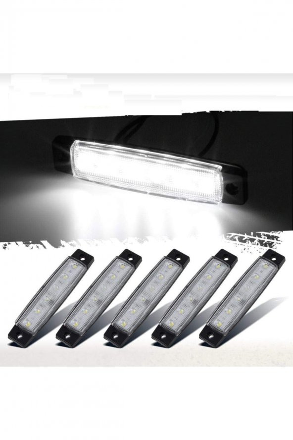 Dorse Parmak Lamba 12 -24 Volt 6 Ledli Beyaz Renk 10 Adet Parmak Led Dorse Kamyon Led Lamba Beyaz - 3