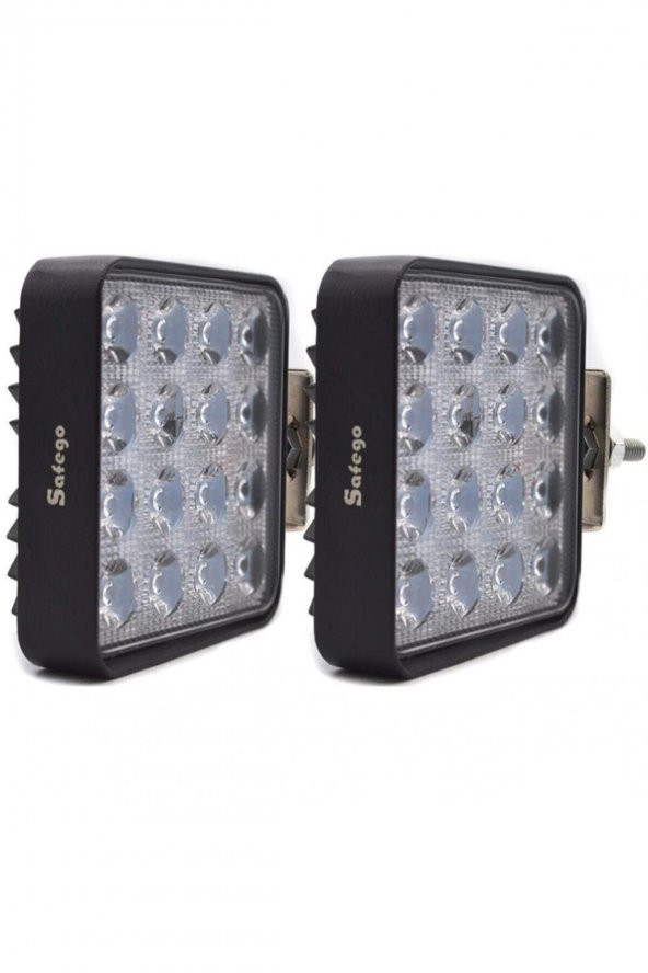 2 Adet 16 Ledli Off Road Çalışma Lambası / Projektör 48watt 12v / Yugo - 4