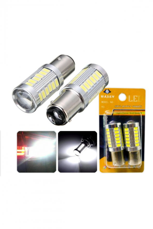 Stop Sinyal Geri Vites Ampulü Mercekli 33 Led P21w 1157 Ba15d 6500k Beyaz Güçlü Işık - 4