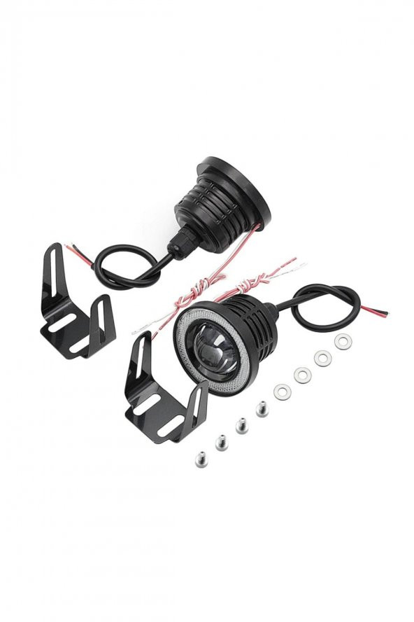 Fiat Fiorino Uyumlu, Universal Mercekli Led Angel Sis Farı, 76mm Beyaz Renk - 4